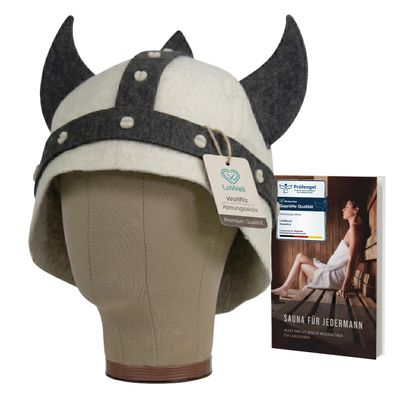 LoWell Sauna Hat for Women & Men, Wool Felt, Germanius (Light) Design