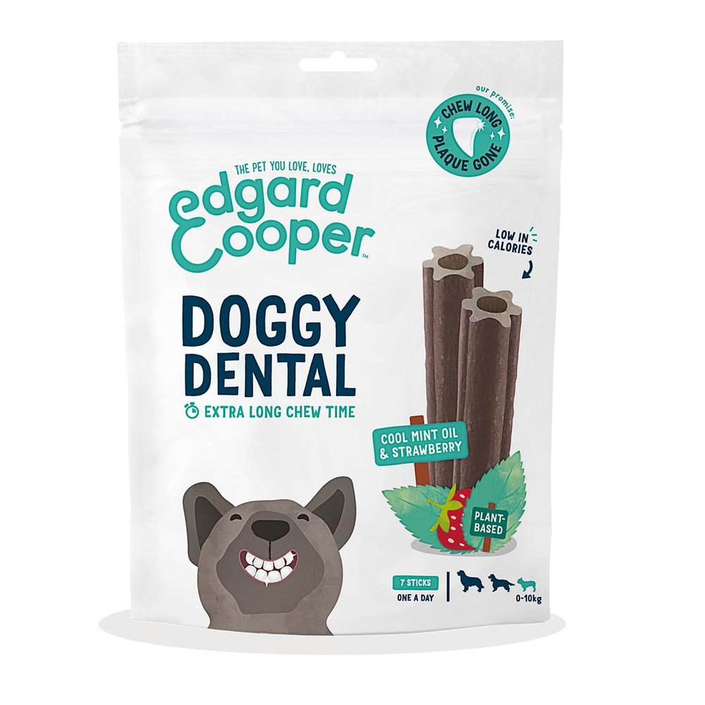 Edgard & Cooper Dental Sticks for Small Dogs, 7 Sticks Mint/Strawberry