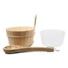 Sauna Wooden Bucket and Ladle Set with Liner view 2