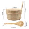 Sauna Wooden Bucket and Ladle Set with Liner view 4