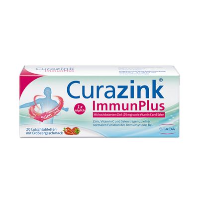 STADA Curazink ImmunPlus Zinc, Selenium & Vitamin C Lozenges for Immune Support, 20 Count
