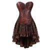 Jutrisujo Brown Gothic Steampunk Corset Dress, Full-Bust Corsage Skirt Set, Size M view 1