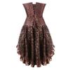 Jutrisujo Brown Gothic Steampunk Corset Dress, Full-Bust Corsage Skirt Set, Size M view 3