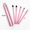 5-Piece Pink Eyeshadow Brush Set with Genuine Wood Handles view 2