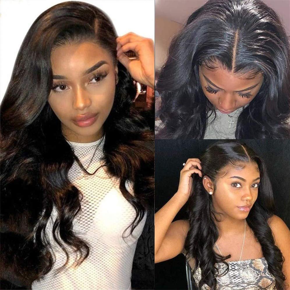 16-Inch Wavy Human Hair Lace Front Wig, 150% Density