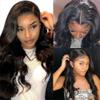16-Inch Wavy Human Hair Lace Front Wig, 150% Density view 1