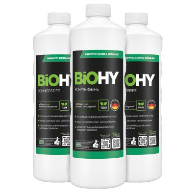 BiOHY Soft Soap (3 x 1 Liter) | Concentrated Floor Cleaner for Wood, Parquet & Tile