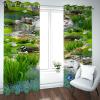 Daesar Blackout Curtains, Polyester 2-Piece Set, Butterflies and Fish, 274 x 244 cm, Green view 2