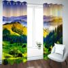 Daesar Blackout Curtains with Mountain and Sunrise Design, 2-Piece Set, Green, 274 x 138 cm view 2
