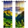 Daesar Blackout Curtains with Mountain and Sunrise Design, 2-Piece Set, Green, 274 x 138 cm view 4
