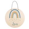 Striefchen Personalized Rainbow Door Sign for Kids' Room, Blue view 1