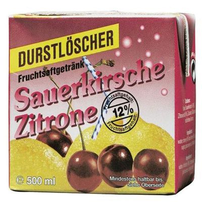 Durstlöscher Cherry Lemon Fruit Juice Drink, 500 ml, Pack of 48