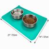 Joytale Silicone Feeding Mat for Dogs, Non-Slip Waterproof Mat with Raised Edge for Dogs and Cats, 53 x 37 cm, Turquoise view 2