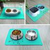 Joytale Silicone Feeding Mat for Dogs, Non-Slip Waterproof Mat with Raised Edge for Dogs and Cats, 53 x 37 cm, Turquoise view 3