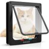 PJDDP 4-Way Magnetic-Lock Cat and Small Dog Door, Black, Size S view 1