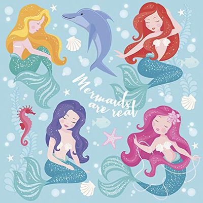 20 Mermaid Napkins | Girls | Children | Children's Birthday Party | 33 x 33 cm
