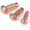 M2/M2.5/M3/M4 Copper Rivets, Knurled Solid Semi-Round Large-Head Rivets, 3 × 8 (20 Caps) view 4