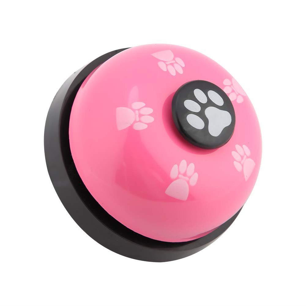 Jacksking Iron Pet Bell, Wireless Cute Cartoon Training Bell for Dogs and Cats, Interactive Toy (Powder)