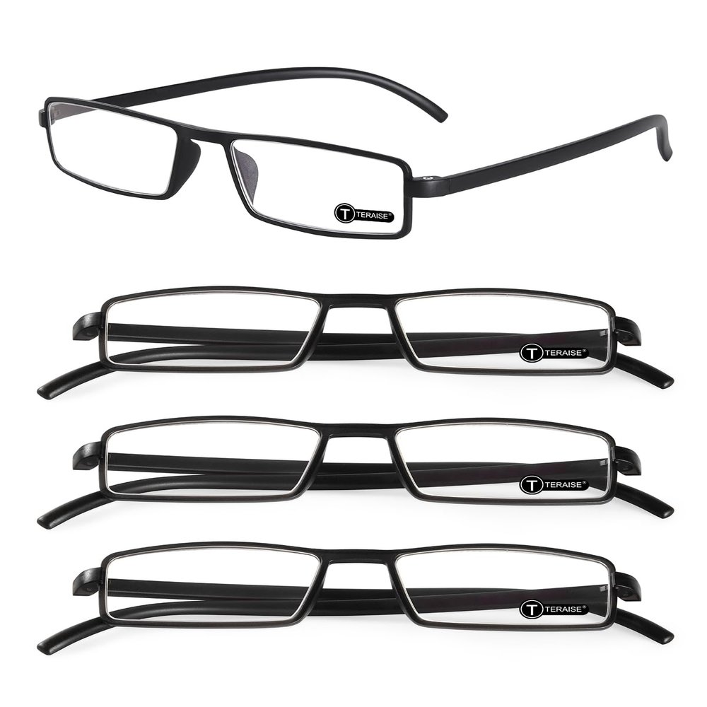 TERAISE Blue Light Blocking Reading Glasses, 4-Pack, 3.0x