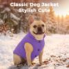 JoyDaog Dog Jacket for Winter and Cold Weather, 2-Layer Fleece, Warm, Soft, Windproof, for Small Dogs, Purple, XS view 2