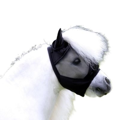 Lissy Fly Mask Without Nose Piece with Ears, Mini Shetty, Extra Eye Clearance, Black