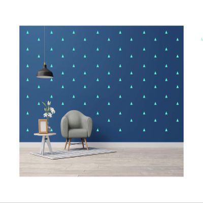 StickerDeen Removable Vinyl Wall Stickers, Triangular Arizona Style, 80 Pieces, Mint