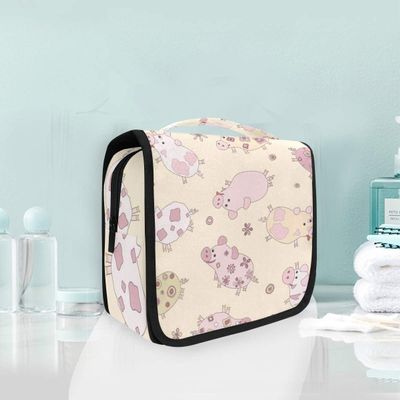 Se Piglet Pink Hanging Foldable Toiletry Bag for Girls and Women