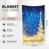 ASEELO 127 x 76 cm Golden Glitter Christmas Tree Fleece Blanket view 3