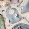 Moonkie Silicone Baby Bibs, BPA-Free, Waterproof, Soft, Durable, Adjustable, Light Blue/Light Pink view 4