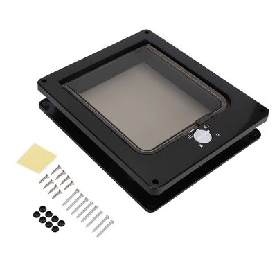 Fdit Pet Door with 4-Way Locking, Size L, Black, 27 x 23 x 5 cm