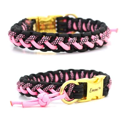 Paracord Collar for Small Dogs, Optional Engraving, Name Tag, or Other Extras, Floating Colors Small