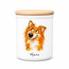Cadouri Ceramic Dog Treat Jar “Pomeranian” with Name, 400 ml view 1