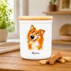 Cadouri Ceramic Dog Treat Jar “Pomeranian” with Name, 400 ml view 2