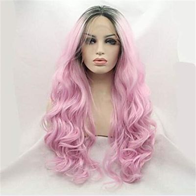 24-Inch Synthetic Lace Front Wig, Body Wave Layered Style, 150% Density