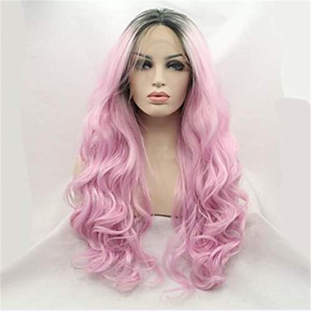 24-Inch Synthetic Lace Front Wig, Body Wave Layered Style, 150% Density