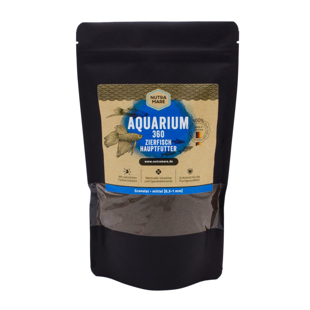 Nutramare Aquarium360 Ornamental Fish Staple Food 750 ml | Spirulina Granules for Peaceful Fish