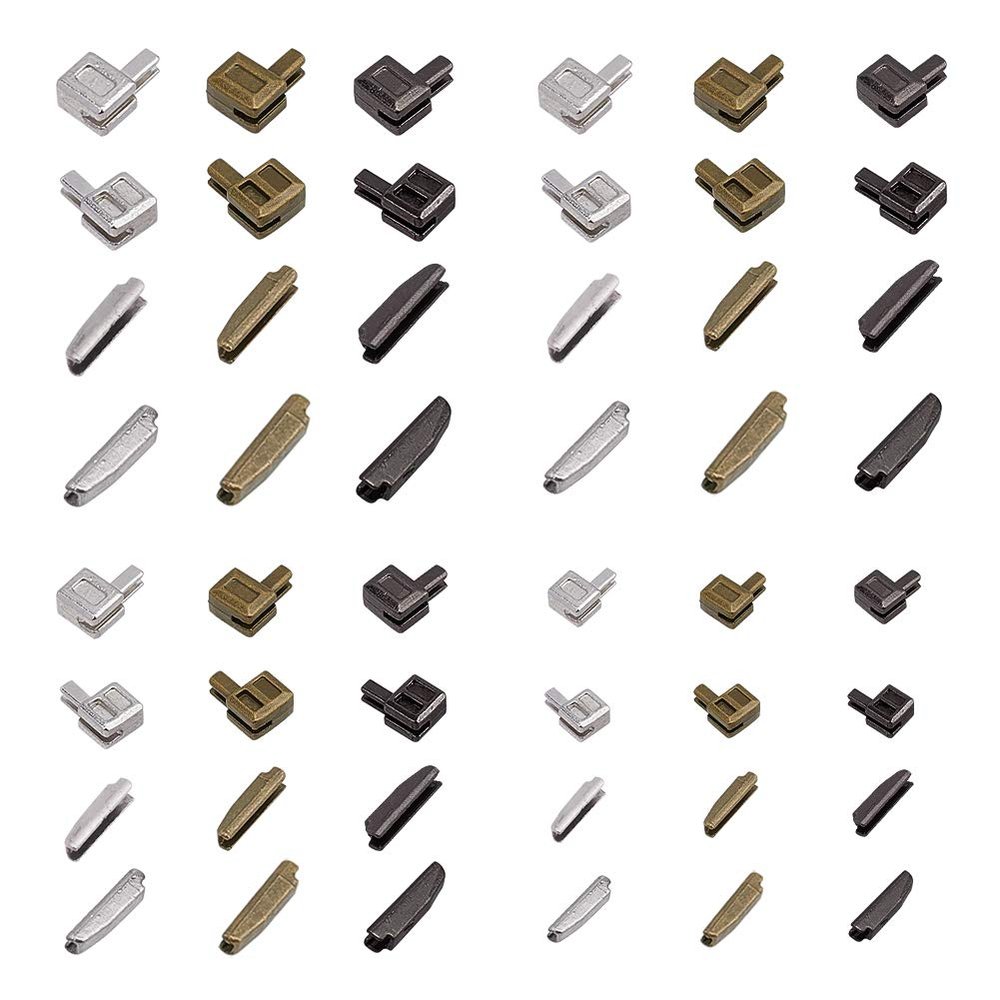PH PandaHall 12-Sets Metal Zipper Repair Kits, Sizes #3/#5/#8/#10, 3 Colors