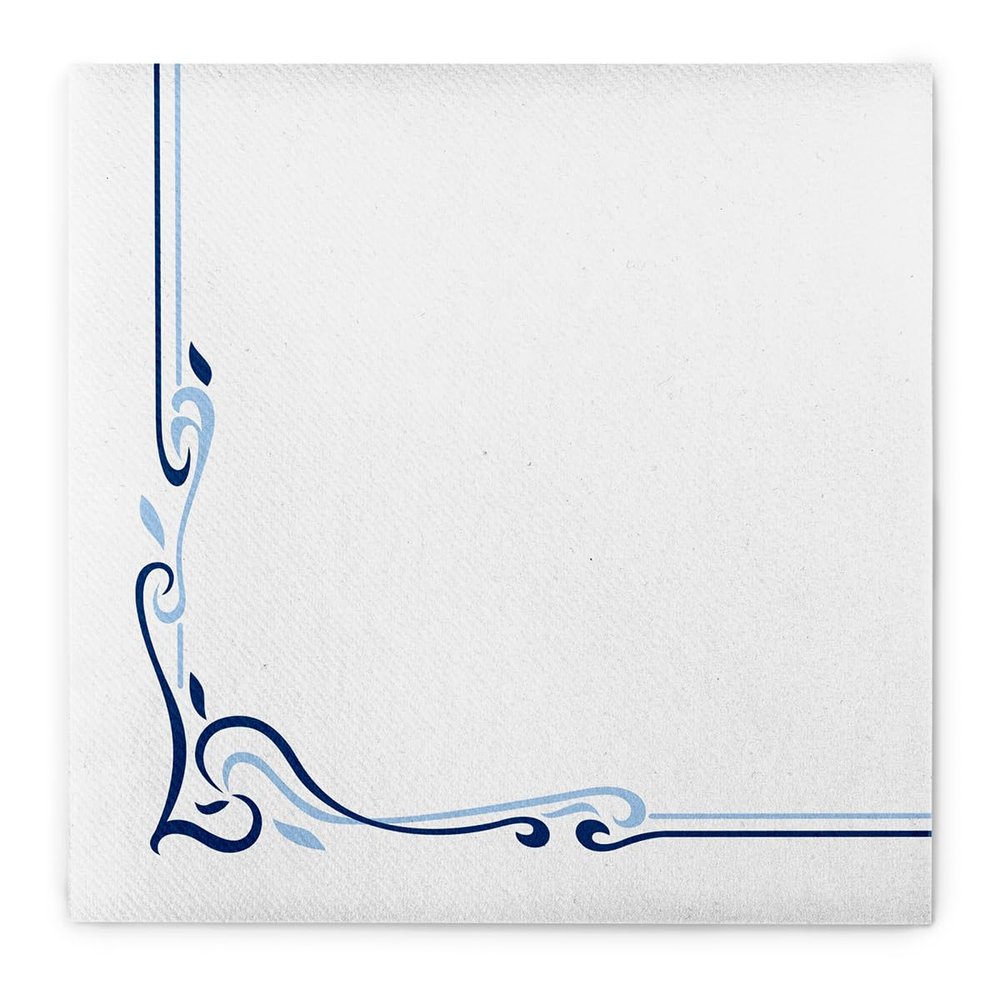Mank Airlaid Napkins 40 x 40 cm | Perfect for Catering and Celebrations | Textile-Like and Absorbent | 50 Count | Colour Line (Blue)
