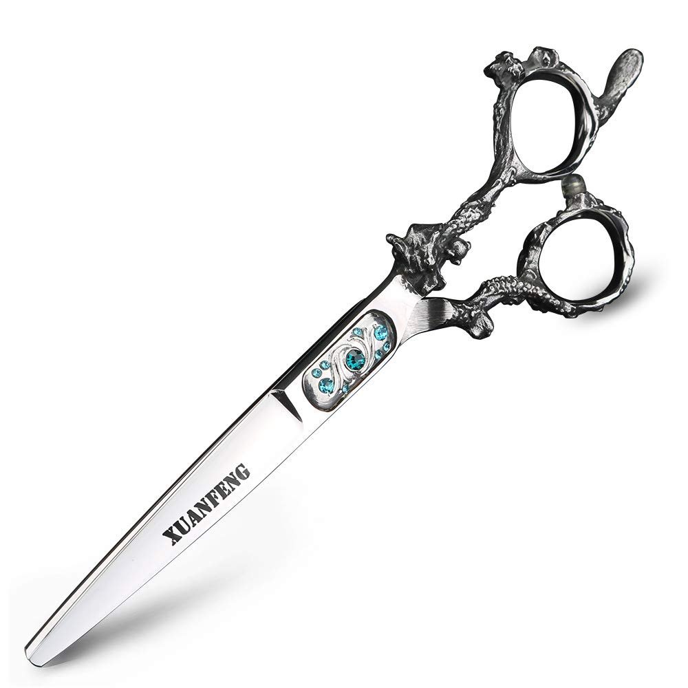 XUAN FENG Flying Dragon 6 in Professional Hairdressing Scissors Set, Japanese 440C Cutting and Thinning Scissors Kit for Barber and Salon Tools (Cutting Scissors)