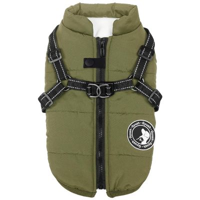 Gyuzh Waterproof Dog Coat with Harness, Winter Jacket