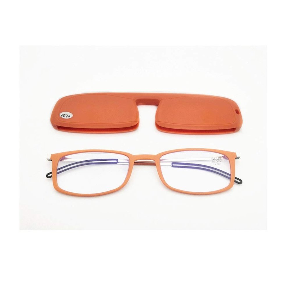 Comfortable Ultralight Metal Reading Glasses, Frameless, Brown, +2.0