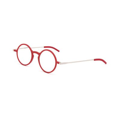 Round Slim Blue-Light-Blocking Reading Glasses, Red, +3.0