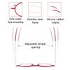Round Slim Blue-Light-Blocking Reading Glasses, Red, +3.0 view 2