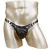 Aislor Men's Wetlook Open-Crotch Faux Leather Jockstrap Thong, Black, XL view 3