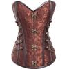 DISSA Women's Overbust Gothic Steel-Boned Corset, Brown, 46 view 1