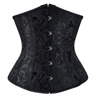 DISSA Women's Underbust Corset with Bust Closure and Lacing, Black, Size 38