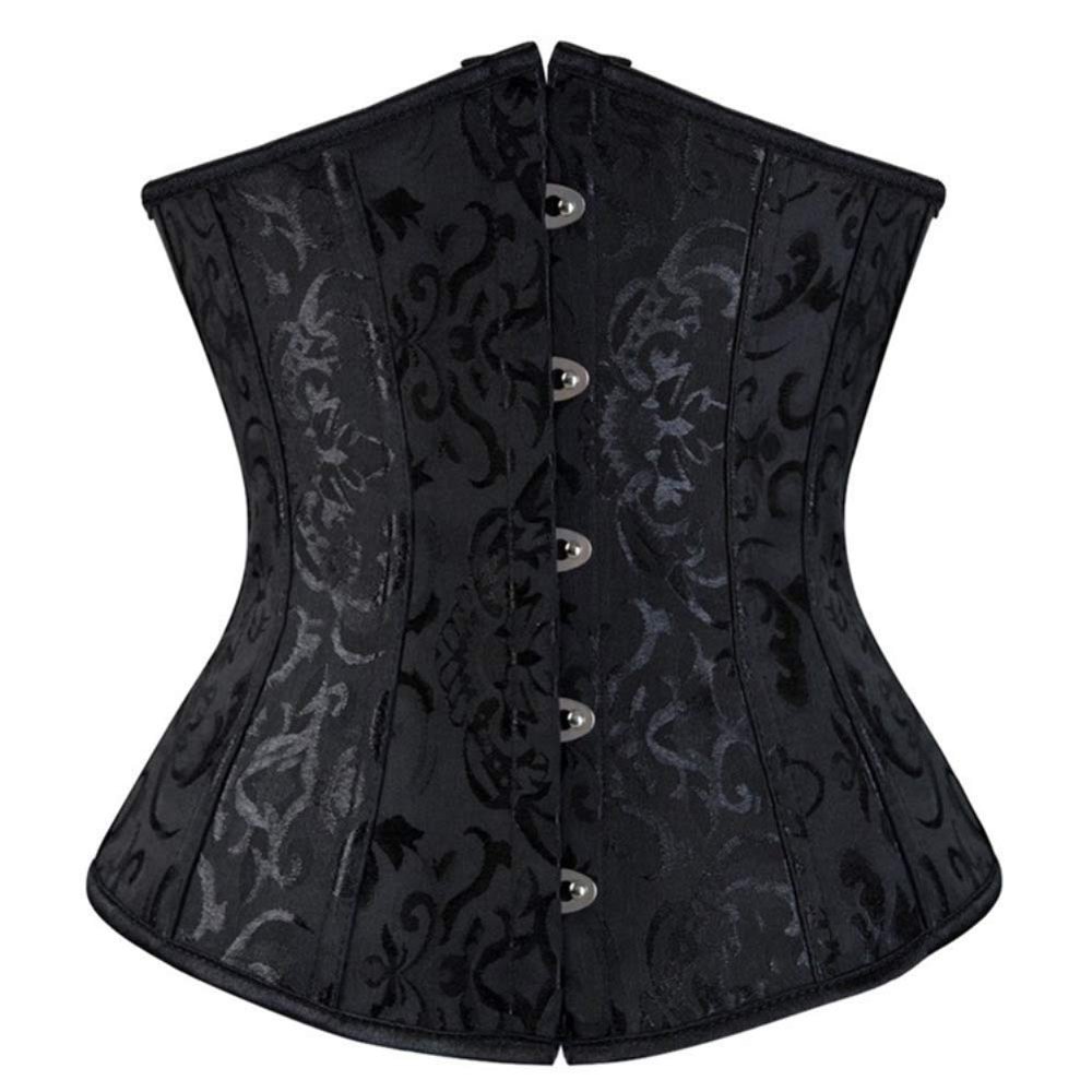 DISSA Women's Underbust Corset with Bust Closure and Lacing, Black, Size 38