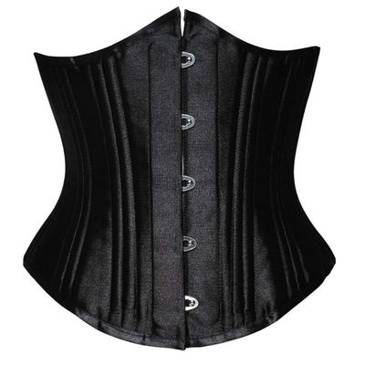 E-girl Women's Underbust Corset with Bust Closure and Steel Boning, Black, 46