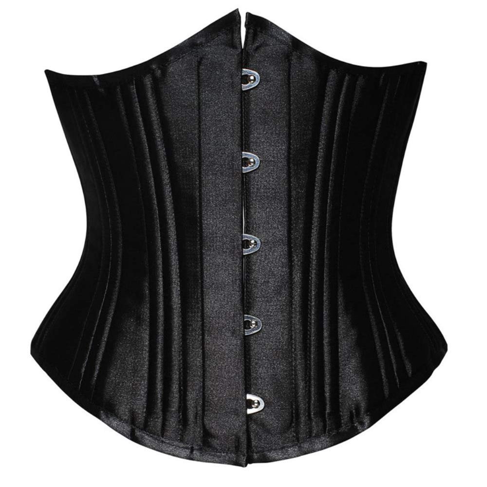 E-girl Women's Underbust Corset with Bust Closure and Steel Boning, Black, 46