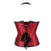 E-girl Women's Overbust Corset, Faux Leather, Steel Boning, Red, Size 50 view 2
